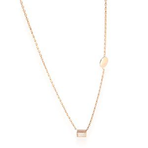 My Story The Michelle Baguette & Round Diamond Necklace 14K Rose Gold 0.17 Ctw.
